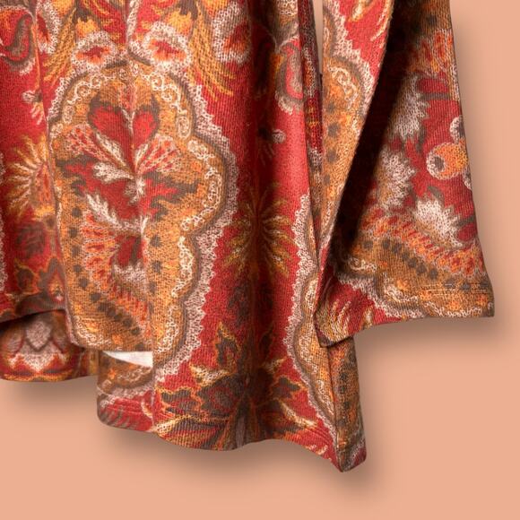 Soft Surroundings Size Medium Spice Market Burnt Orange Paisley Swing Tunic Top - Picture 5 of 8